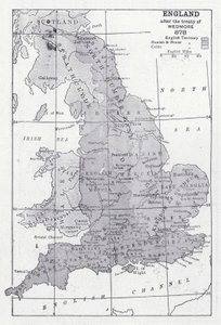 Inglaterra após o tratado de Wedmore 878 (litho) de English School