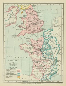 Inglaterra e França (litografia a cores) de English School
