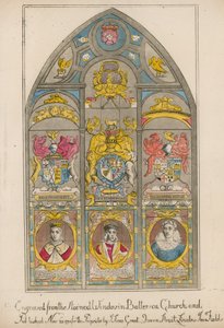 Gravado a partir da janela de vitral na Igreja de Battersea de English School