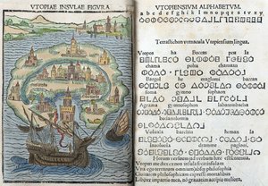 Gravura de “Utopia” de Thomas More de English School