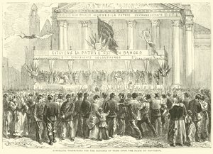 Inscrição de voluntários para a defesa de Paris na Place du Pantheon, outubro de 1870 de English School