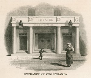 Entrada, em, a, costa, de, a, sans pareil, teatro, (Adelphi, Theatre), londres de English School