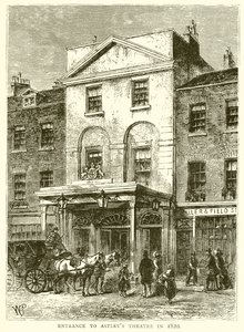Entrada para o Astleys Theatre em 1820 de English School