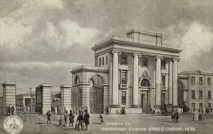 Entrada para a estação Birmingham (Curzon Street), 1838 de English School