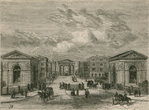 Entrada, para, Euston, estação quadrada de English School