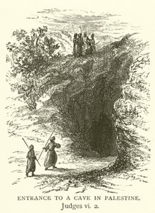 Entrada para uma caverna na Palestina, juízes, vi, 2 (gravura) de English School