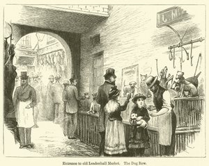 Entrada do antigo mercado de Leadenhall, The Dog Row (gravura) de English School