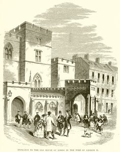 Entrada para a antiga Câmara dos Lordes no tempo de George II