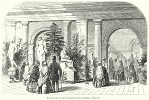 Entrada da Corte Romana, Palácio de Cristal (gravura) de English School