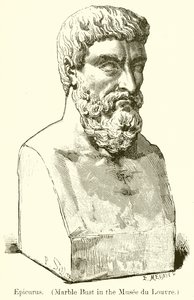 Epicuro. (Busto de mármore no Museu do Louvre) (gravura) de English School