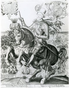 Retrato equestre de Charles Howard de English School