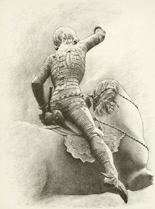 Figura equestre em Praga, Boêmia (gravura) de English School