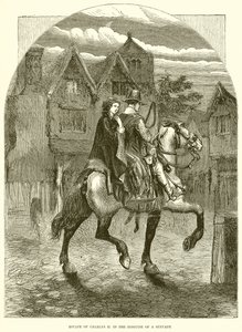Fuga de Charles II. no disfarce de um servo de English School