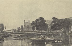 Eton College, com Wharf (gravura) de English School