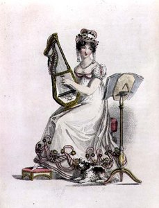Vestido de noite/Opera, placa de moda do Ackermann