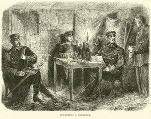 Examinando um desertor, fevereiro de 1871 de English School