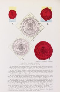 Exemplos de selos Grand Lodge ingleses e irlandeses de English School