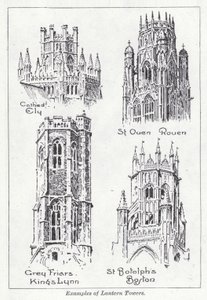 Exemplos de torres de lanternas (litho) de English School
