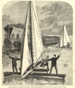 Corrida emocionante entre dois barcos de gelo e o Chicago Express de English School