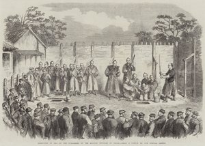 Execução de Dois dos Assassinos dos Oficiais Britânicos no Japão (gravura) de English School