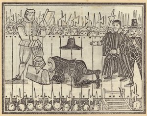 Execução de um homem, provavelmente o rei Charles I de English School