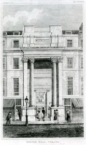 Exeter Hall, Strand, Londres, da Gentlemans Magazine de English School