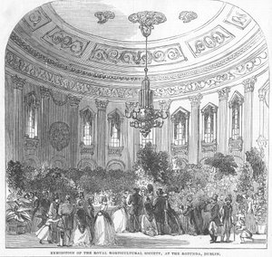 Exposição da Royal Horticultural Society, na Rotunda, em Dublin, ilustração de "The Illustrated London News", 1854 de English School