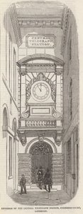 Exterior, de, a, central, telégrafo, estação, pounders, corte, Lothbury de English School