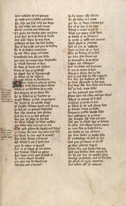 F151r de Ms New Coll 266, De confessio amantis por John Gower (caneta e tinta sobre velino) de English School