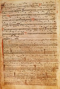F.154v Notação Musical Medieval (litho) de English School