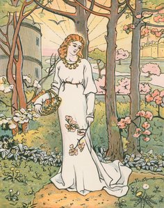 Fair Emelye Gathering Flowers. &39;O Fairnesse da Senhora que eu vejo Yonde no gardyn romynge para lá e para cá&39; de English School