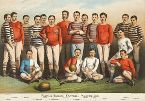 Famosos jogadores de futebol ingleses de 1881, da Boys Own de English School