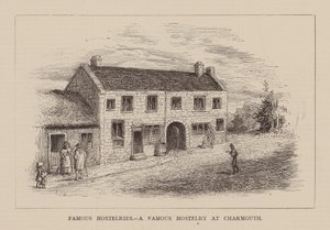 Famous Hostelries, A Famous Hostelry at Charmouth (gravura) de English School