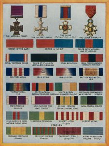 Ordens famosas, decorações e medalhas de English School