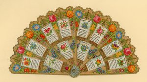 Fan, dando simbolismo de flores de English School