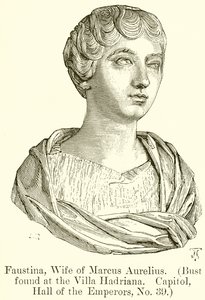 Faustina, esposa de Marco Aurélio. (Busto encontrado na Villa Hadriana. Capitólio, Salão dos Imperadores, nº 39)