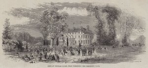 Fete at Denham Court, perto de Uxbridge (gravura) de English School