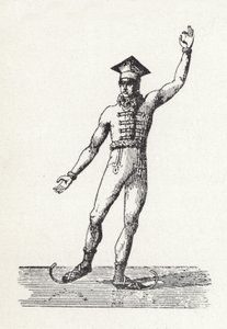 Figura, de, um, homem, patinação gelo de English School
