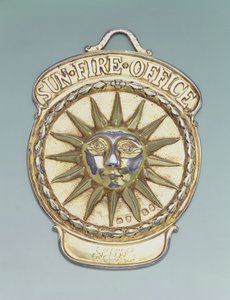 Emblema do seguro de fogo, c.1810 (metal) de English School