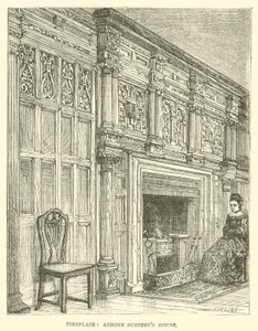 Lareira, casa de Aubone Surtees (gravura) de English School