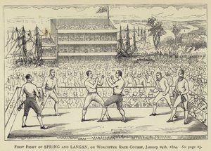 Primeira luta da primavera e Langan, em Worcester Race Course, 24 de janeiro de 1824 de English School