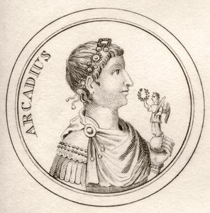 Flavius Arcadius, do &39;Crabb&39;s Historical Dictionary&39;, publicado em 1825 de English School