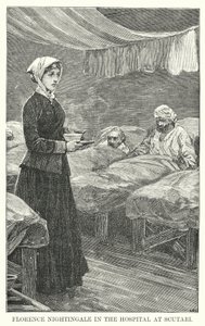 Florence Nightingale no Hospital de Scutari (gravura) de English School