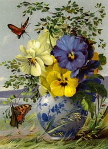 Flores e borboleta de English School