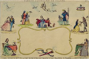 Foress Courting Envelope, pub. por Srs. Fores, c.1840 de English School
