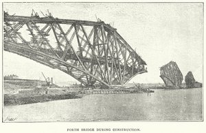 Ponte Forth durante a construção (gravura) de English School