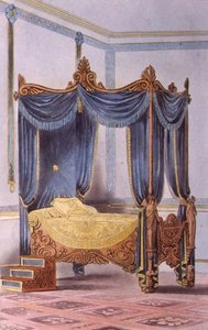 Cama de quatro colunas, placa 186 do 