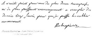 François Maximiliano Joseph Isidore Robespierre, (b 1759, decapitado 1794) de English School