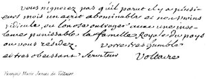 Franscois Marie Arouez de Voltaire de English School
