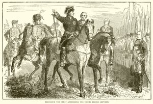 Frederico, o Grande, dirigindo-se às tropas antes de Leuthen